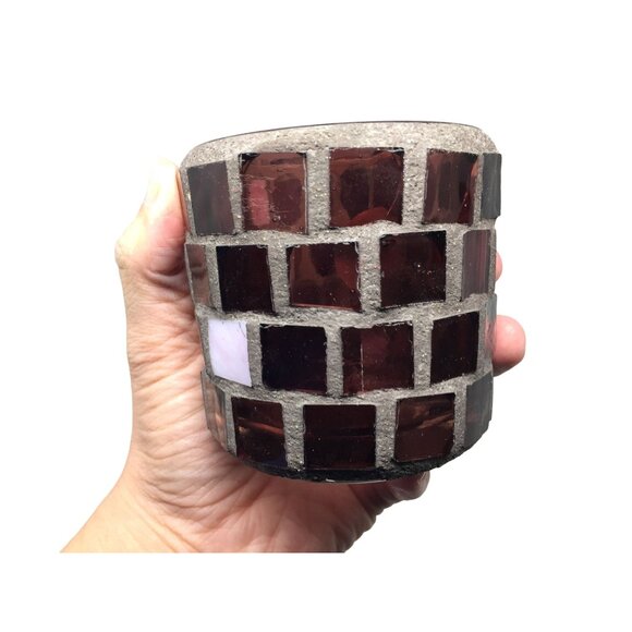 Mosaic Glass Tealight Candle Holder - 3 Inches tall - Picture 12 of 13